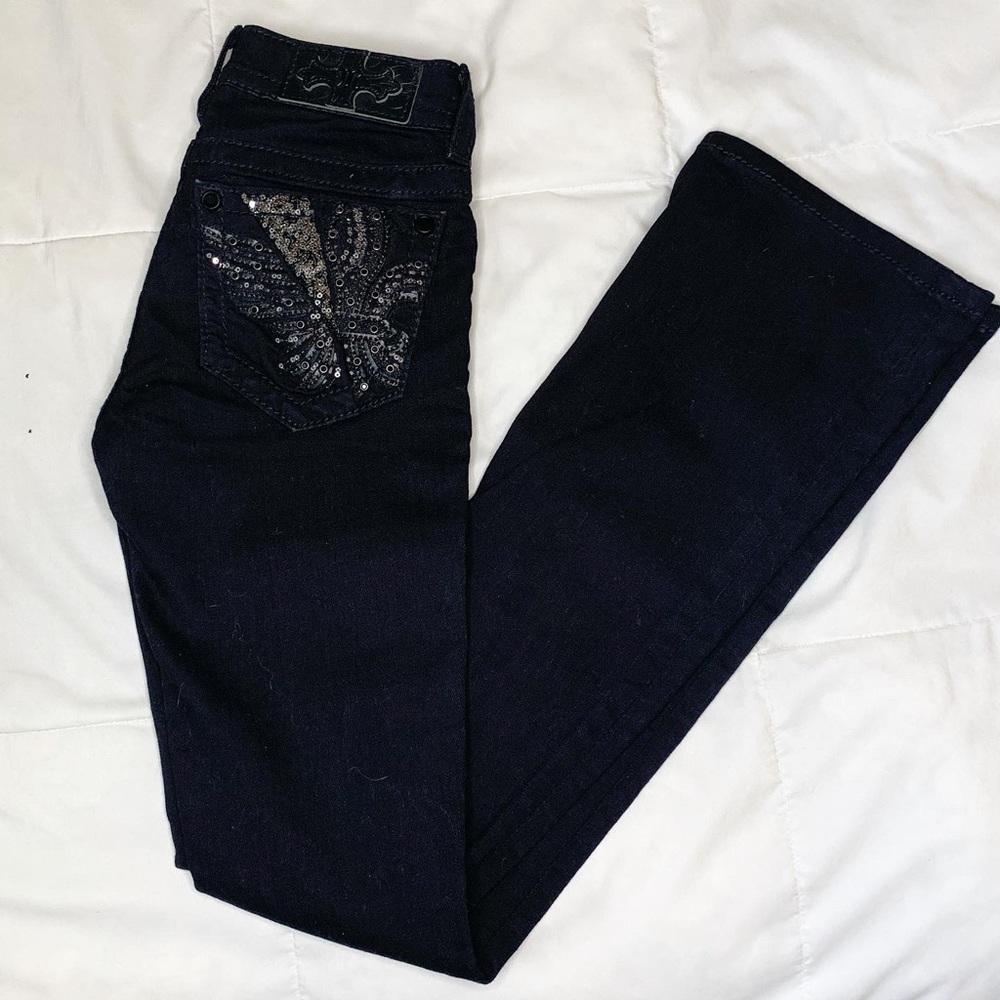 Black Miss Me Bootcut